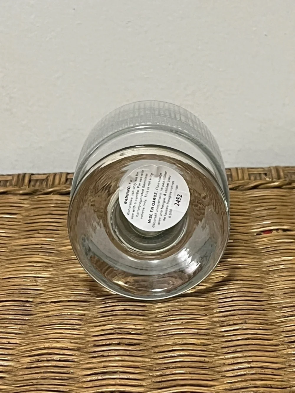 Pottery Barn Marin Etched Glass Hurricane Candle Holder